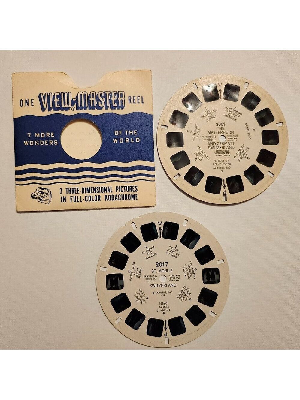 VINTAGE View Master The Matterhorn and Zermatt Switzerland St. Moritz SKI Reels